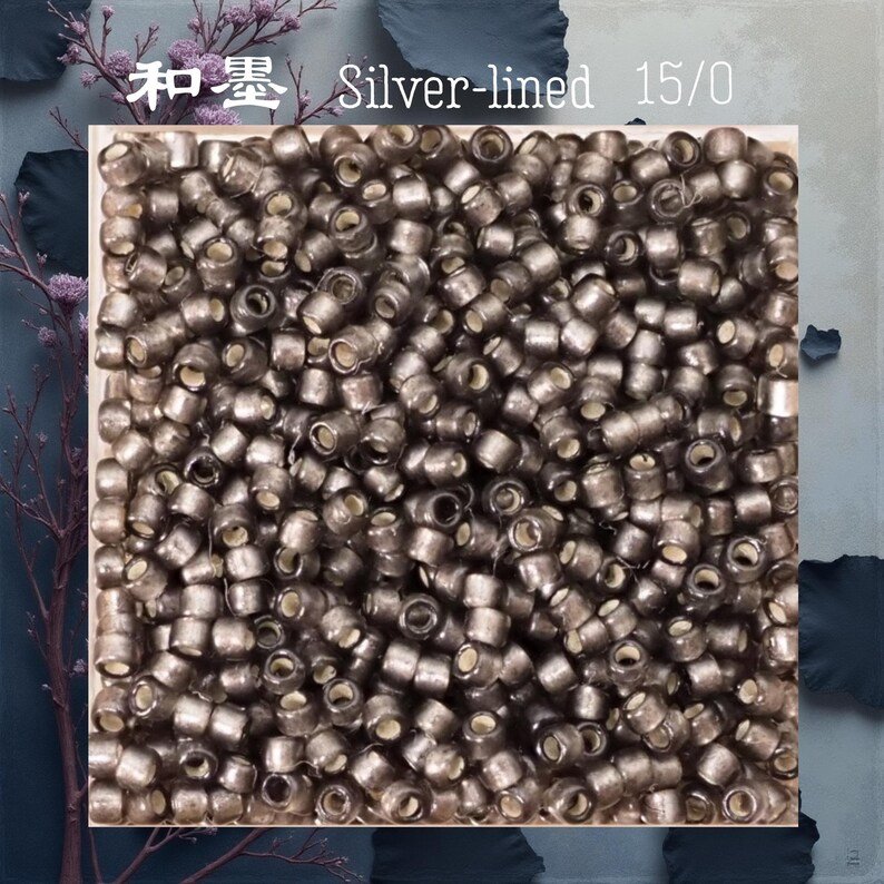 Natio Black Silver-Lined Glass Beads